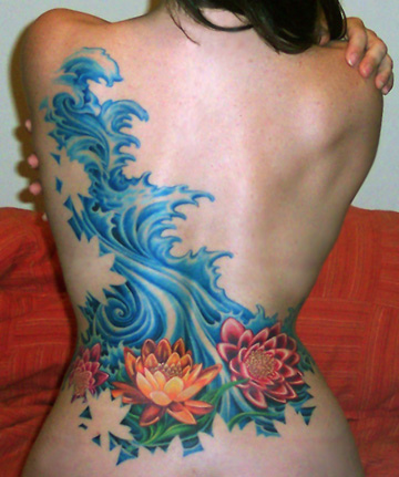 flower tattoos on back