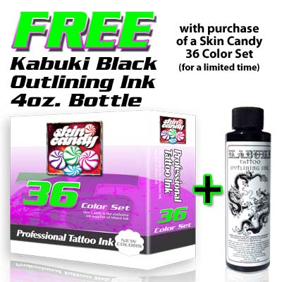 Kabuki Black Outlining Ink With every purchase of a Skin Candy 36 Color Set.