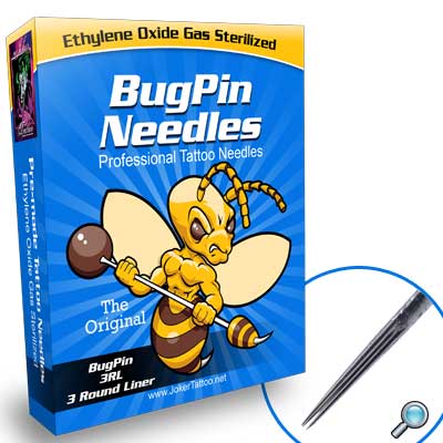 ELITE TATTOO NEEDLES  Bugpin Round Liner 030mm