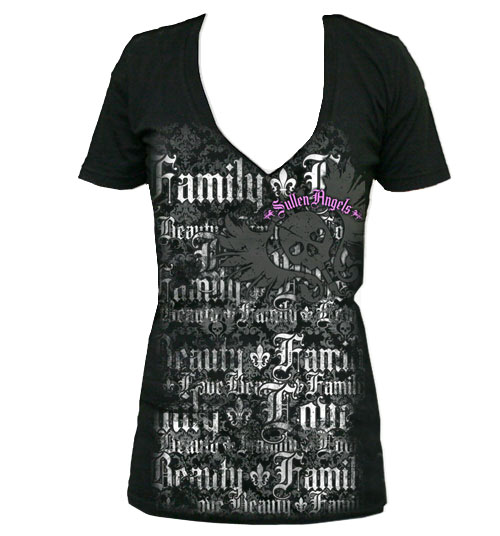 Sullen Girl Dirty Damask V-Neck