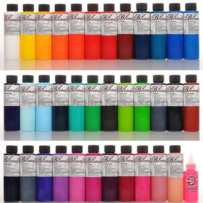 BLOODLINE Tattoo UV Glowing Ink SET Black Light Orange Green White Colors  12 oz  eBay