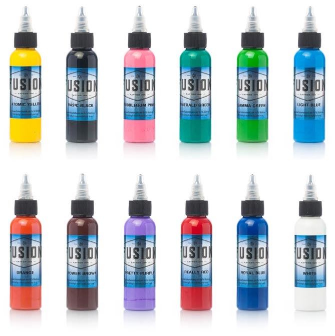 Fusion Tattoo Ink 12 Color Sample Pack Fusion Tattoo Ink 12 Color Sample Pack