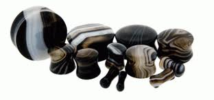 Black Sardonyx Stone Plugs