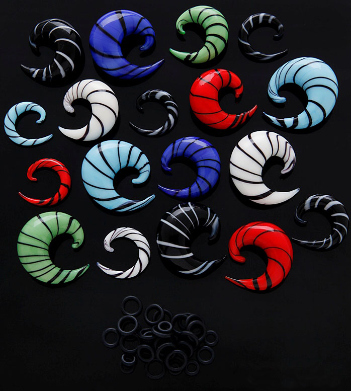 Striped Glass Spiral Taper