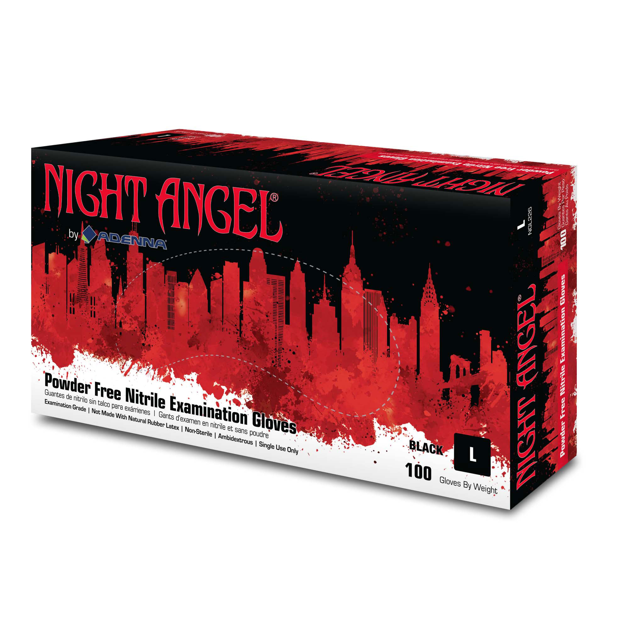 Night Angel Black Nitrile Gloves