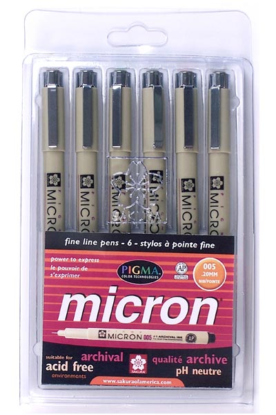 Pigma Micron 005, 6-color set