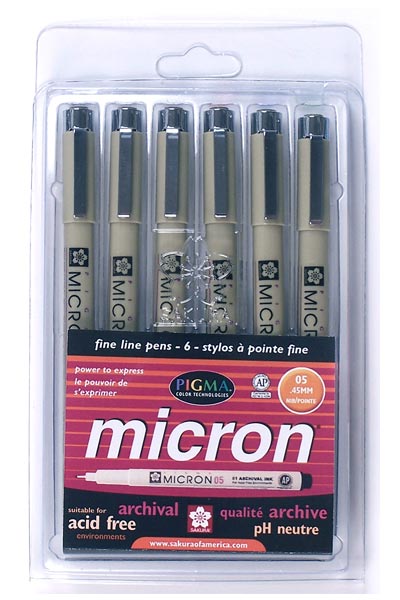 Pigma Micron 05, 6-color set
