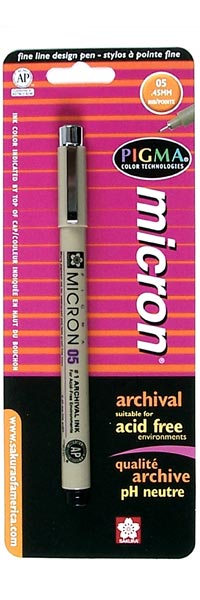 Pigma Micron 05, fine point pen, .45 mm - BLACK ink