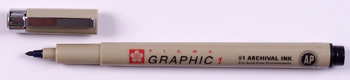 Pigma Graphic 1, bullet tip, 1.0 mm - BLACK ink