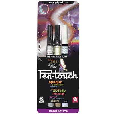 Sakura Pentouch Marker G/W/S 3pk Blister