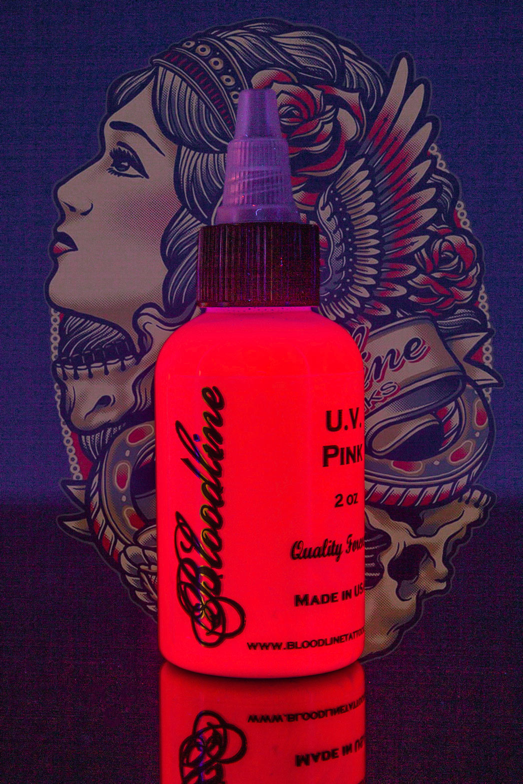 Bloodline UV Tattoo Ink Black Light Pink