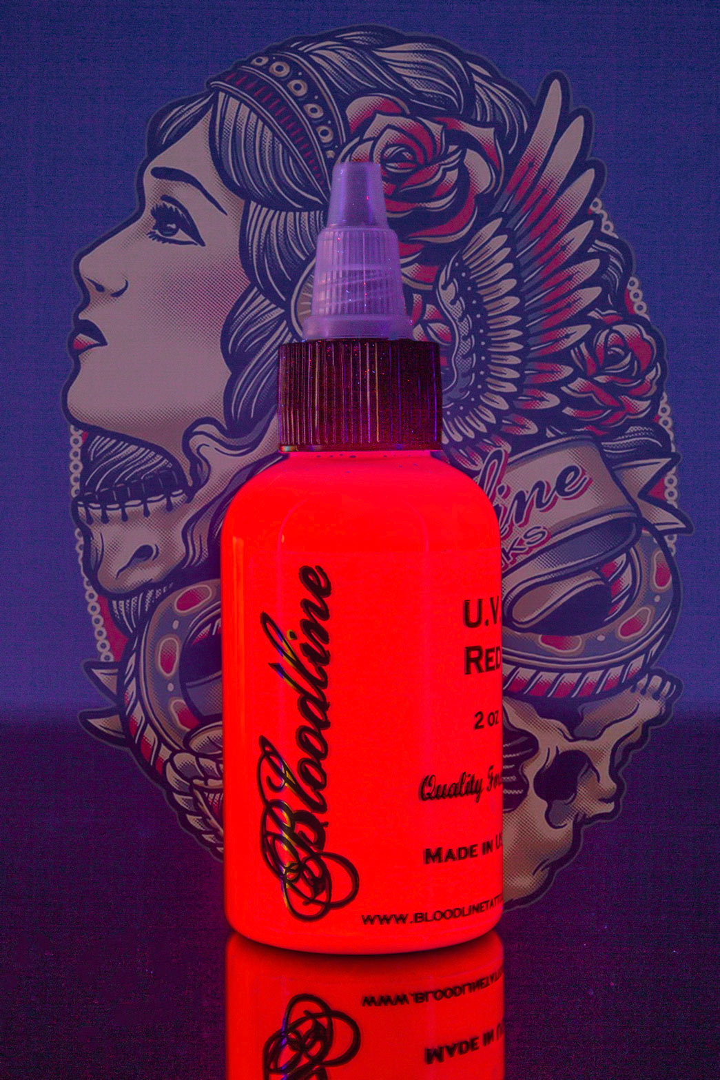 Bloodline UV Tattoo Ink Black Light Red | Tattoo Supply | Professional Tattoo Supplies and Equipment