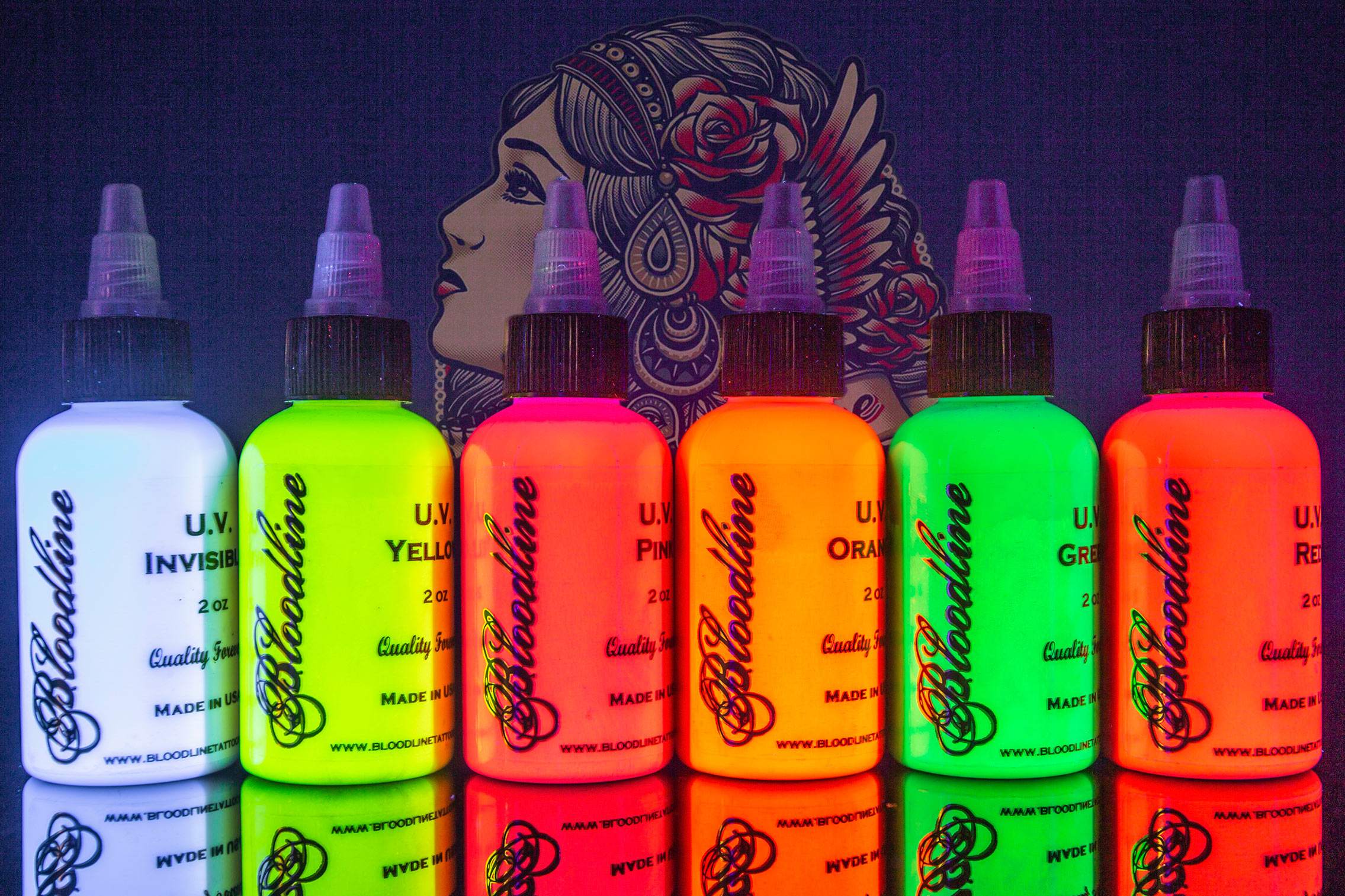 Bloodline UV Tattoo Ink Black Light Orange, Joker Tattoo Supply