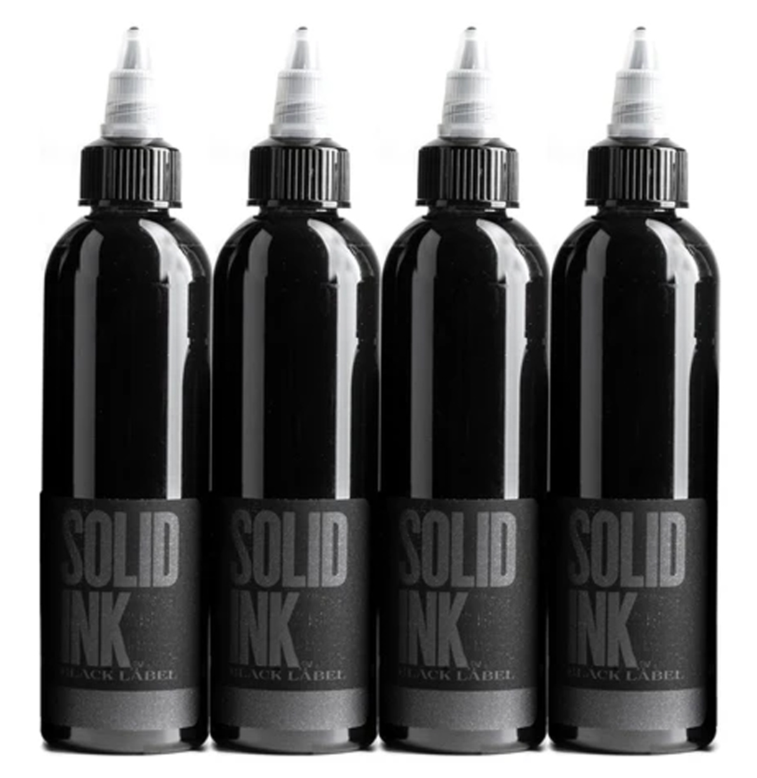 Solid Tattoo Ink Black Label Greywash 4 Set