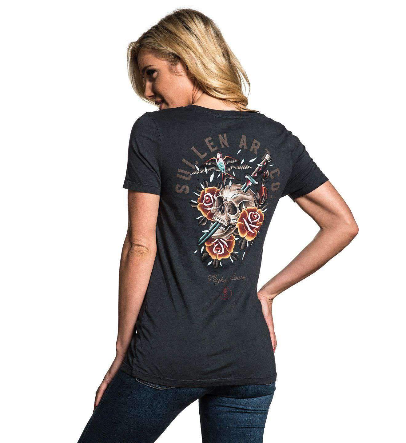 Sparrose Ladies V-Neck T-Shirt by Sullen
