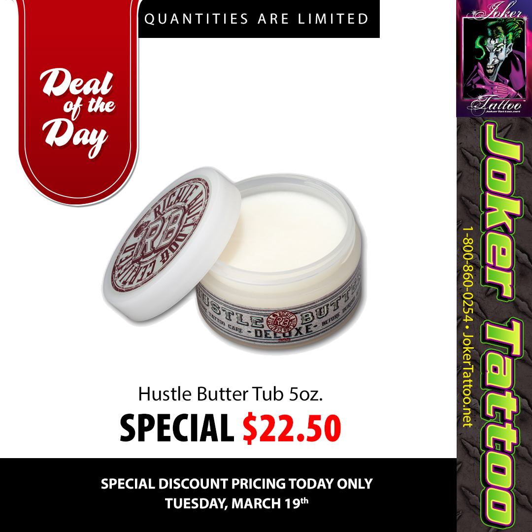 Hustle Butter Tattoo Ointment and Aftercare at Joker Tattoo Supply.