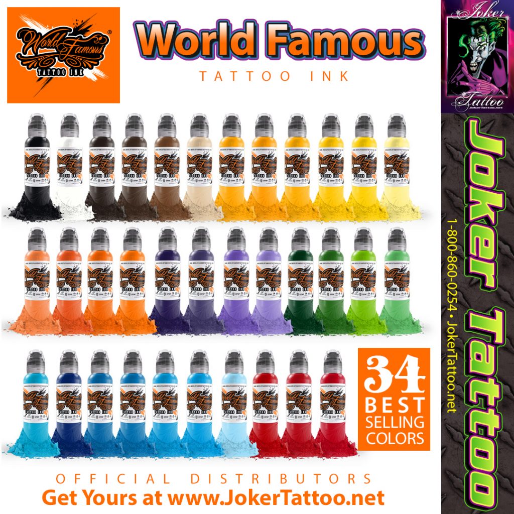 Reviews Tattoo Supply Reviews at Joker Tattoo Supplies World Famous Tattoo  Ink 34 Best Selling Colors  Joker Tattoo Supply  Professional Tattoo  Supplies and Equipment